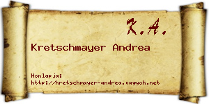 Kretschmayer Andrea névjegykártya